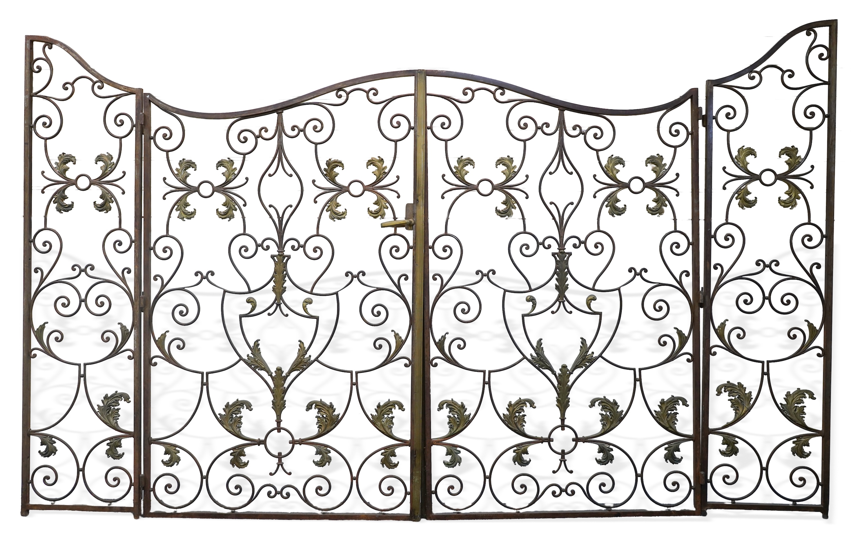 A pair of French wrought iron gates, c.1900